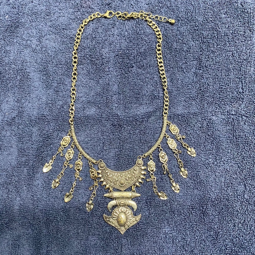 Cute Boho Style Silver Necklace